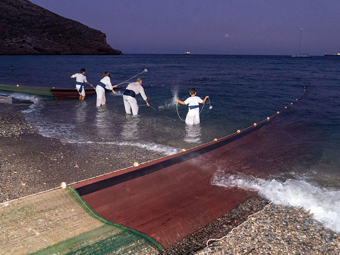 Imagen de Recreacin del arte de pesca de la Jabega